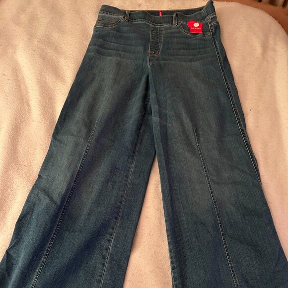 Spanx: Seemed, Front Wide Leg Jeans in Indigo Blue, Size 1X / Tall - Picture 1 of 2